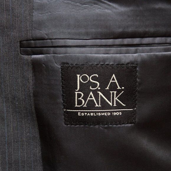 40L Jos A Bank Signature Men's Blazer Jacket Dark Grey Charcoal Striped C070604 - Picture 11 of 12